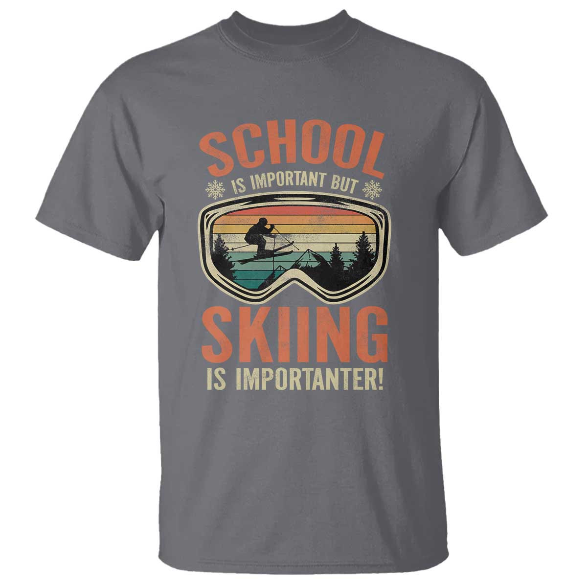 Funny School Is Important But Skiing Is Importanter T Shirt - Wonder Print Shop