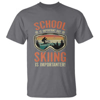Funny School Is Important But Skiing Is Importanter T Shirt - Wonder Print Shop