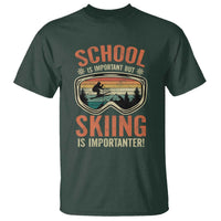 Funny School Is Important But Skiing Is Importanter T Shirt - Wonder Print Shop
