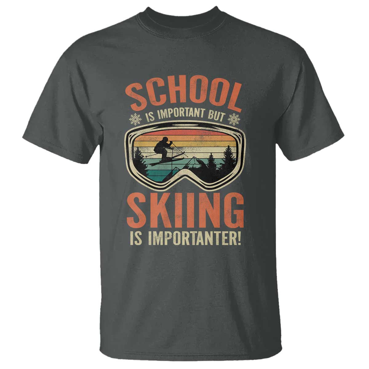 Funny School Is Important But Skiing Is Importanter T Shirt - Wonder Print Shop