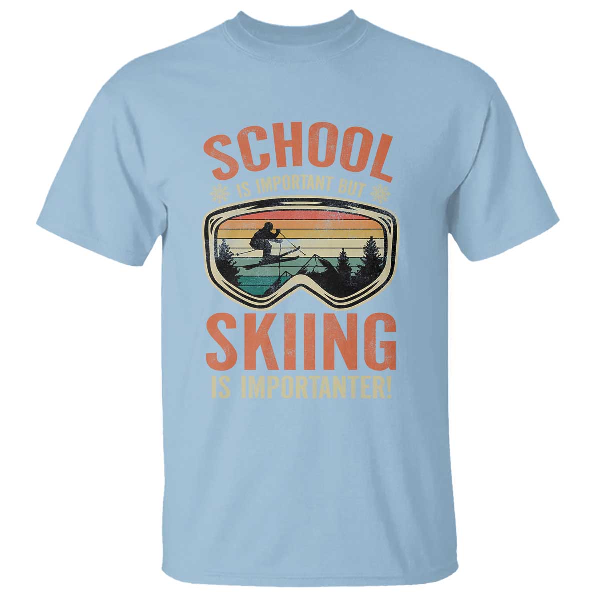 Funny School Is Important But Skiing Is Importanter T Shirt - Wonder Print Shop