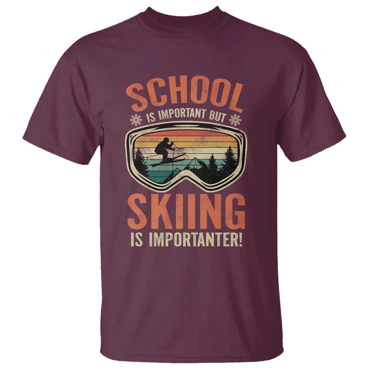 Funny School Is Important But Skiing Is Importanter T Shirt - Wonder Print Shop