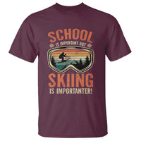 Funny School Is Important But Skiing Is Importanter T Shirt - Wonder Print Shop