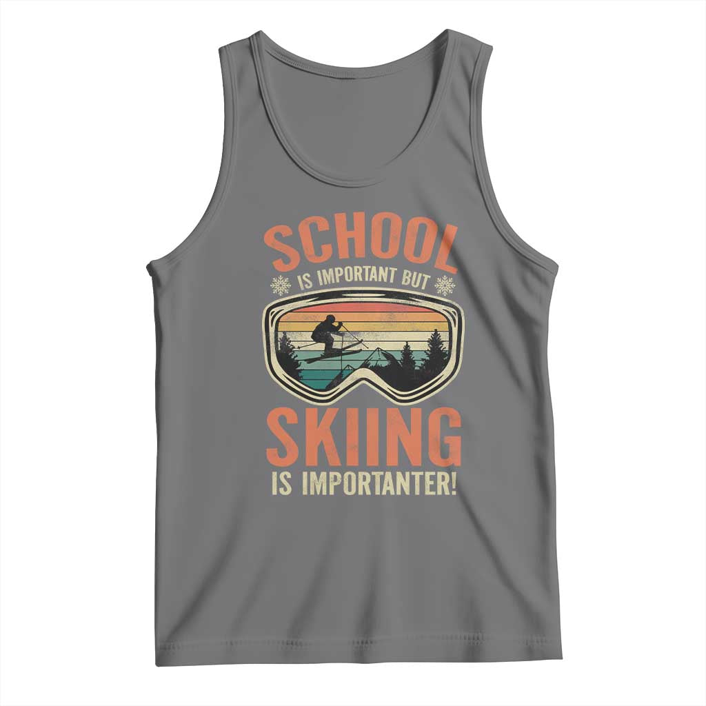 Funny School Is Important But Skiing Is Importanter Tank Top - Wonder Print Shop