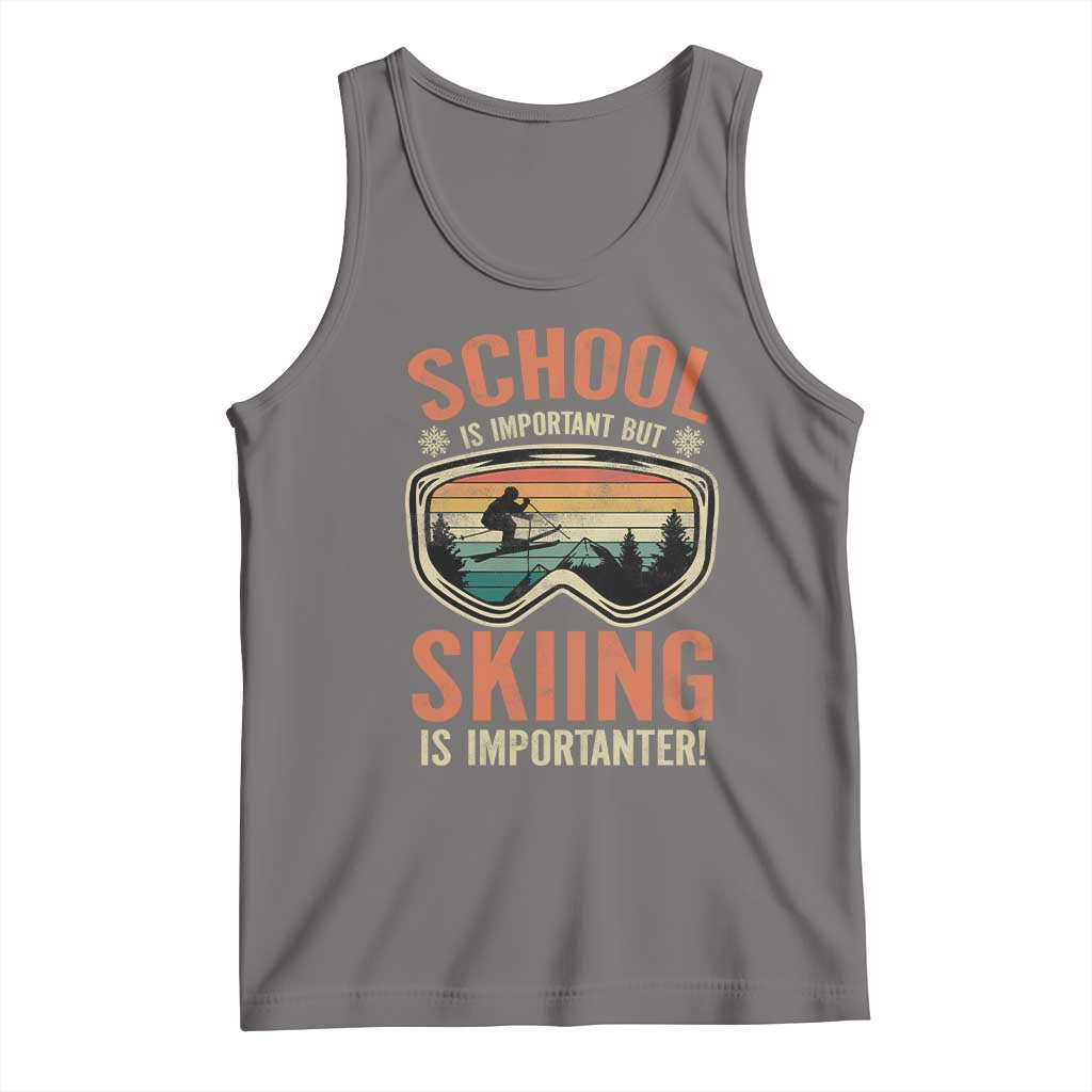 Funny School Is Important But Skiing Is Importanter Tank Top - Wonder Print Shop