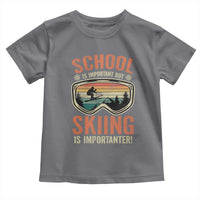 Funny School Is Important But Skiing Is Importanter Toddler T Shirt - Wonder Print Shop