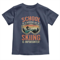 Funny School Is Important But Skiing Is Importanter Toddler T Shirt - Wonder Print Shop
