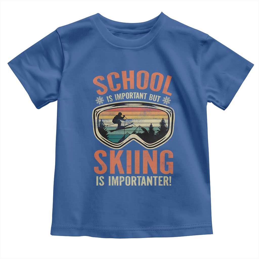 Funny School Is Important But Skiing Is Importanter Toddler T Shirt - Wonder Print Shop