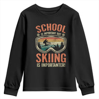 Funny School Is Important But Skiing Is Importanter Youth Sweatshirt - Wonder Print Shop