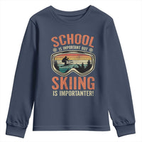 Funny School Is Important But Skiing Is Importanter Youth Sweatshirt - Wonder Print Shop