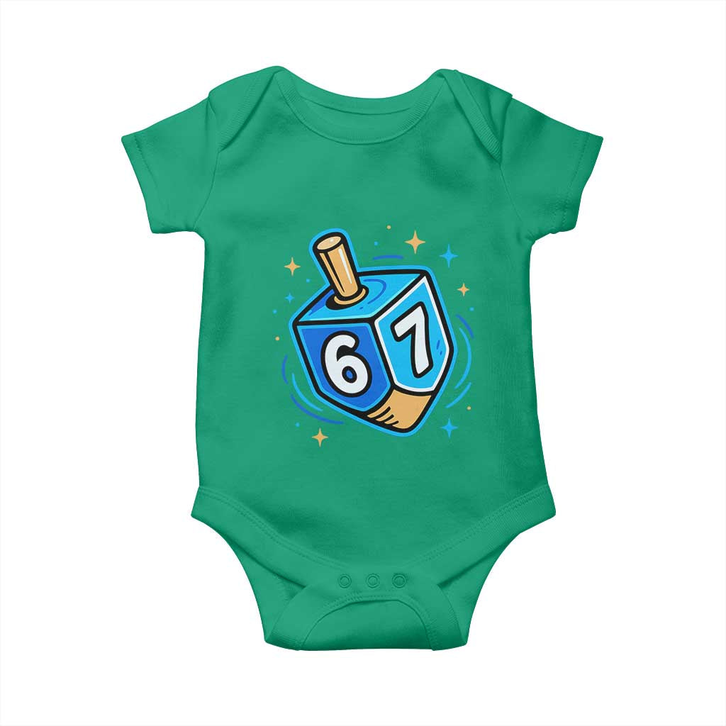 Funny 67 Hanukkah Dreidel Baby Onesie Chanukah Star Of David - Wonder Print Shop