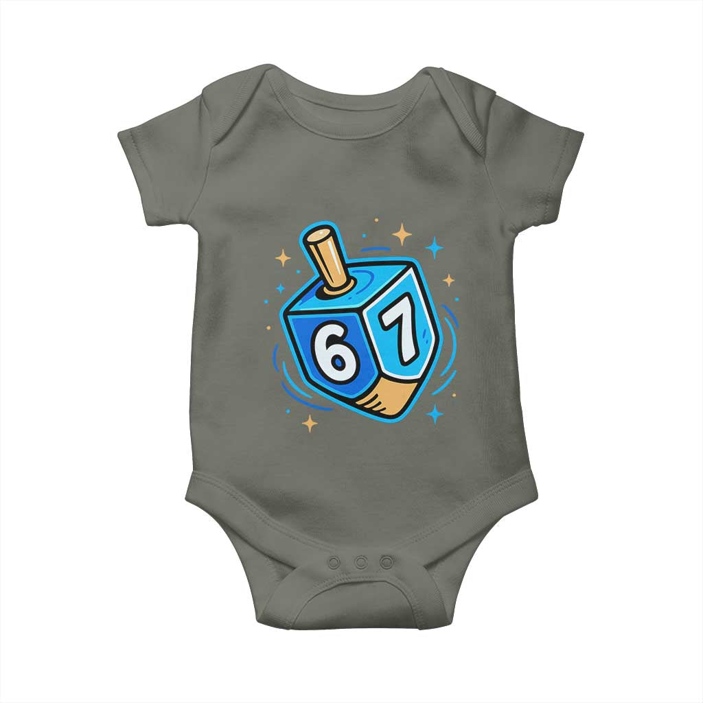 Funny 67 Hanukkah Dreidel Baby Onesie Chanukah Star Of David - Wonder Print Shop