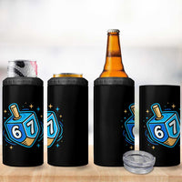 Funny 67 Hanukkah Dreidel 4 in 1 Can Cooler Tumbler Chanukah Star Of David - Wonder Print Shop
