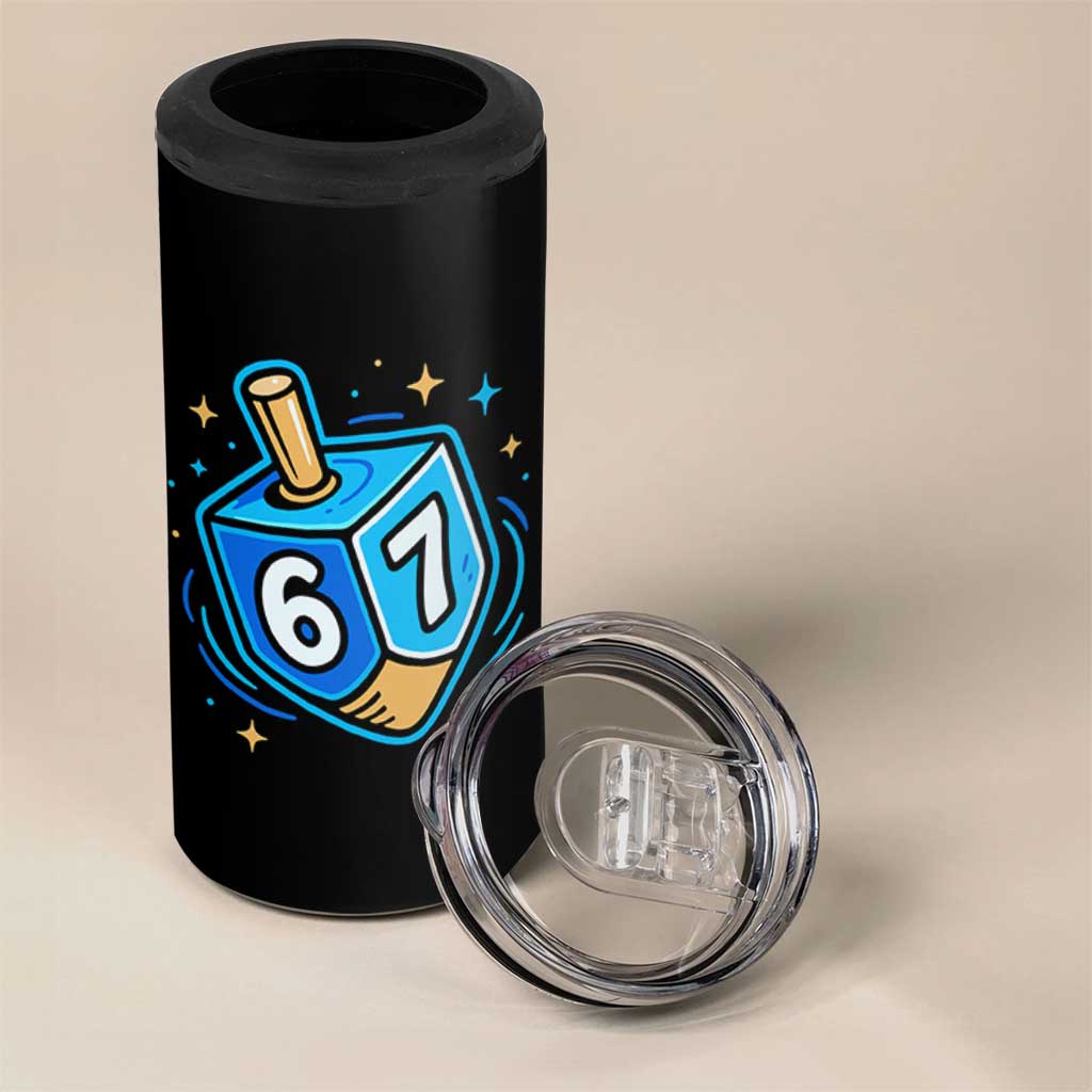 Funny 67 Hanukkah Dreidel 4 in 1 Can Cooler Tumbler Chanukah Star Of David - Wonder Print Shop