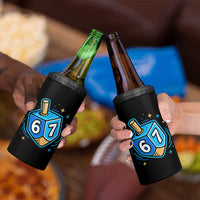 Funny 67 Hanukkah Dreidel 4 in 1 Can Cooler Tumbler Chanukah Star Of David - Wonder Print Shop