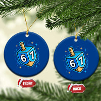 Funny 67 Hanukkah Dreidel Ceramic Ornament Chanukah Star Of David - Wonder Print Shop