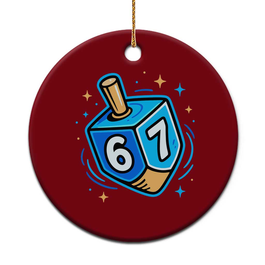 Funny 67 Hanukkah Dreidel Ceramic Ornament Chanukah Star Of David - Wonder Print Shop