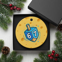Funny 67 Hanukkah Dreidel Ceramic Ornament Chanukah Star Of David - Wonder Print Shop
