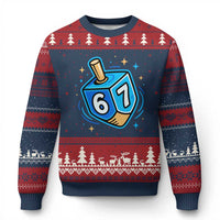 Funny 67 Hanukkah Dreidel Ugly Christmas Sweater Chanukah Star Of David - Wonder Print Shop