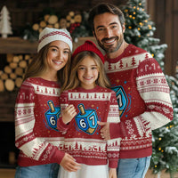 Funny 67 Hanukkah Dreidel Ugly Christmas Sweater Chanukah Star Of David - Wonder Print Shop