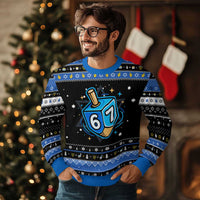 Funny 67 Chanukah Dreidel Hanukkah Ugly Sweater Star Of David - Wonder Print Shop