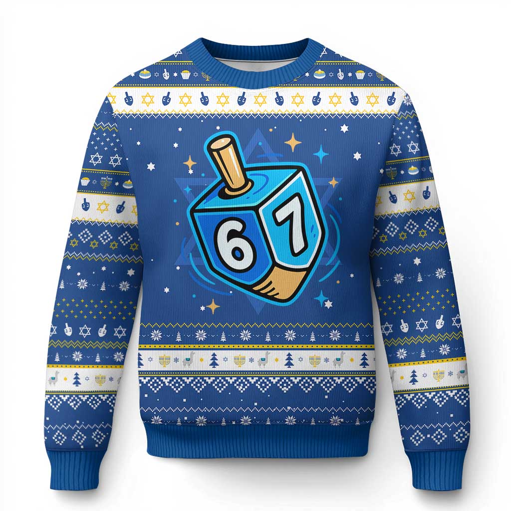 Funny 67 Chanukah Dreidel Hanukkah Ugly Sweater Star Of David - Wonder Print Shop