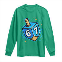 Funny 67 Hanukkah Dreidel Long Sleeve Shirt Chanukah Star Of David - Wonder Print Shop