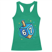 Funny 67 Hanukkah Dreidel Racerback Tank Top Chanukah Star Of David - Wonder Print Shop