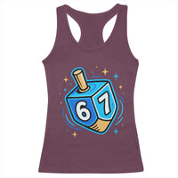 Funny 67 Hanukkah Dreidel Racerback Tank Top Chanukah Star Of David - Wonder Print Shop