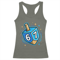 Funny 67 Hanukkah Dreidel Racerback Tank Top Chanukah Star Of David - Wonder Print Shop