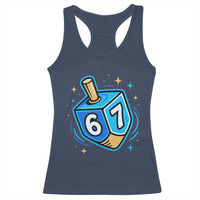 Funny 67 Hanukkah Dreidel Racerback Tank Top Chanukah Star Of David - Wonder Print Shop