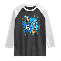 Funny 67 Hanukkah Dreidel Raglan Shirt Chanukah Star Of David - Wonder Print Shop