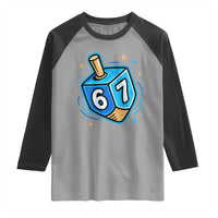 Funny 67 Hanukkah Dreidel Raglan Shirt Chanukah Star Of David - Wonder Print Shop