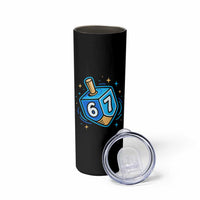 Funny 67 Hanukkah Dreidel Skinny Tumbler Chanukah Star Of David - Wonder Print Shop