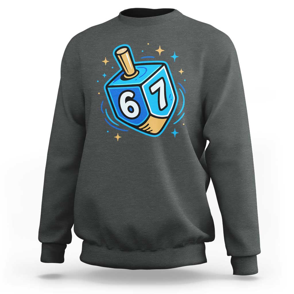 Funny 67 Hanukkah Dreidel Sweatshirt Chanukah Star Of David - Wonder Print Shop