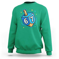 Funny 67 Hanukkah Dreidel Sweatshirt Chanukah Star Of David - Wonder Print Shop