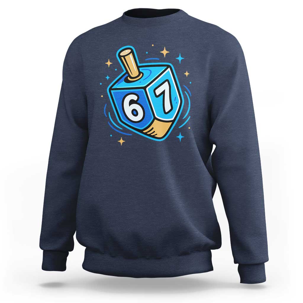 Funny 67 Hanukkah Dreidel Sweatshirt Chanukah Star Of David - Wonder Print Shop