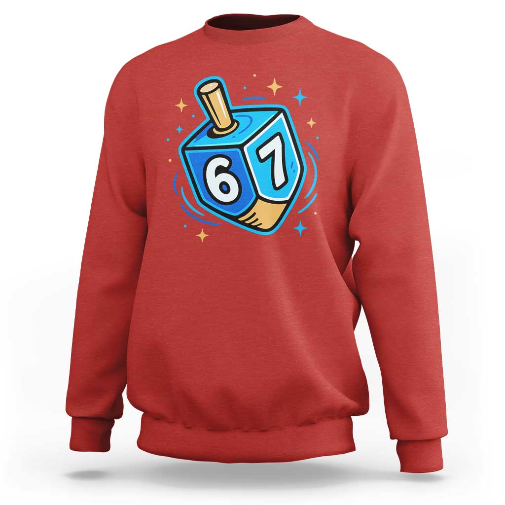 Funny 67 Hanukkah Dreidel Sweatshirt Chanukah Star Of David - Wonder Print Shop