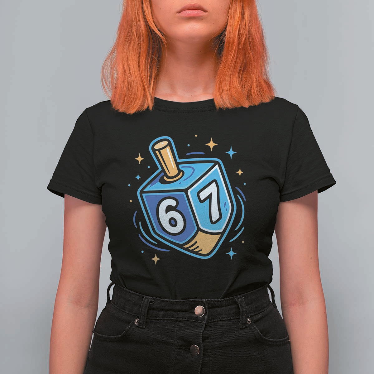 Funny 67 Hanukkah Dreidel T Shirt For Women Chanukah Star Of David - Wonder Print Shop