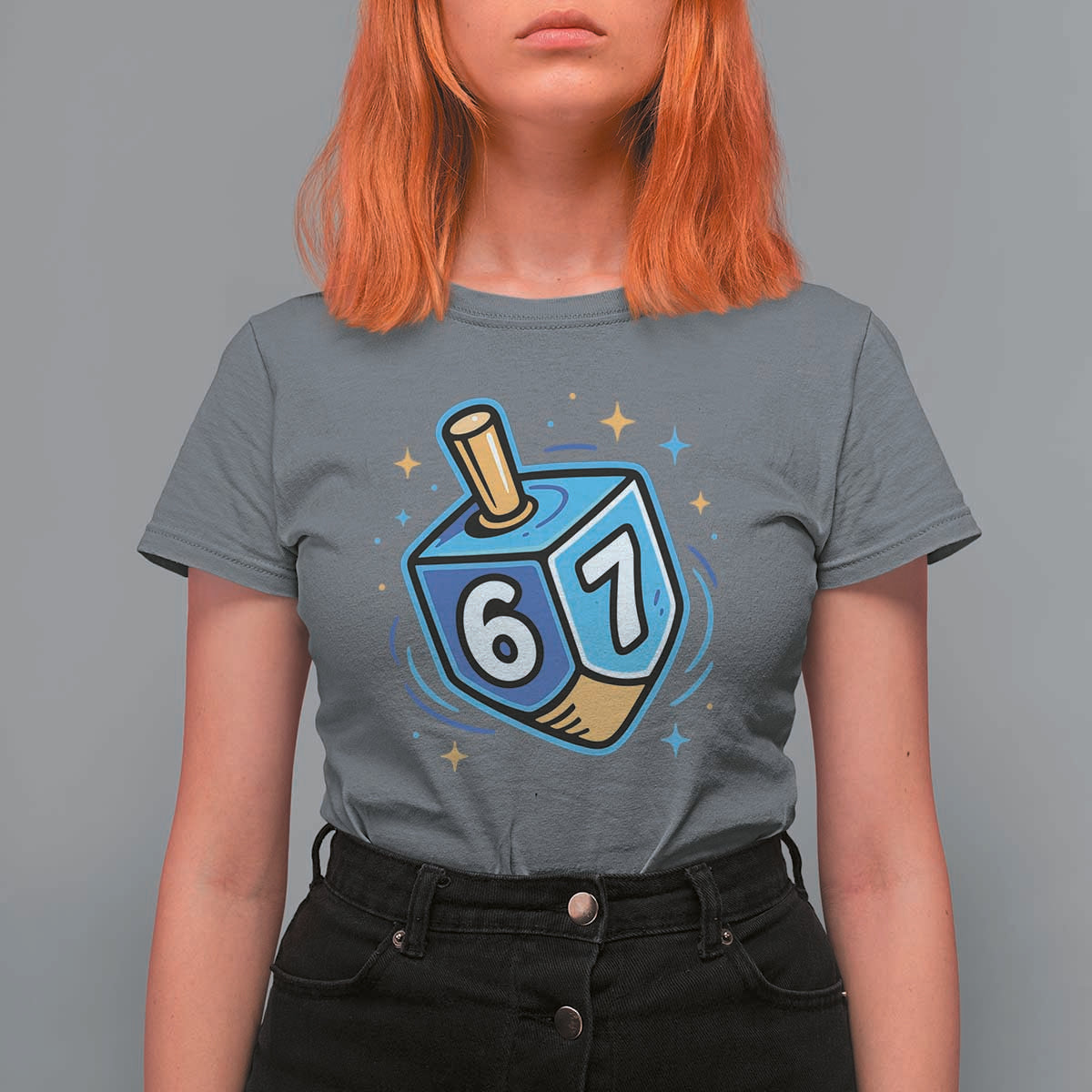 Funny 67 Hanukkah Dreidel T Shirt For Women Chanukah Star Of David - Wonder Print Shop