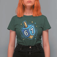 Funny 67 Hanukkah Dreidel T Shirt For Women Chanukah Star Of David - Wonder Print Shop