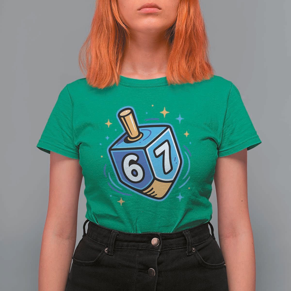 Funny 67 Hanukkah Dreidel T Shirt For Women Chanukah Star Of David - Wonder Print Shop