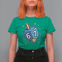 Funny 67 Hanukkah Dreidel T Shirt For Women Chanukah Star Of David - Wonder Print Shop