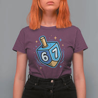 Funny 67 Hanukkah Dreidel T Shirt For Women Chanukah Star Of David - Wonder Print Shop