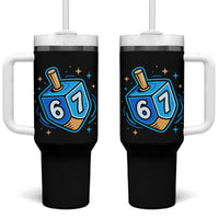 Funny 67 Hanukkah Dreidel Tumbler With Handle Chanukah Star Of David - Wonder Print Shop