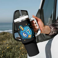 Funny 67 Hanukkah Dreidel Tumbler With Handle Chanukah Star Of David - Wonder Print Shop
