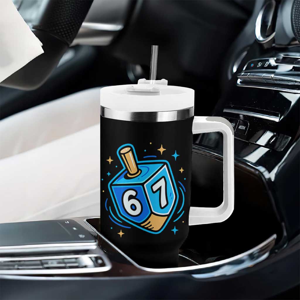 Funny 67 Hanukkah Dreidel Tumbler With Handle Chanukah Star Of David - Wonder Print Shop