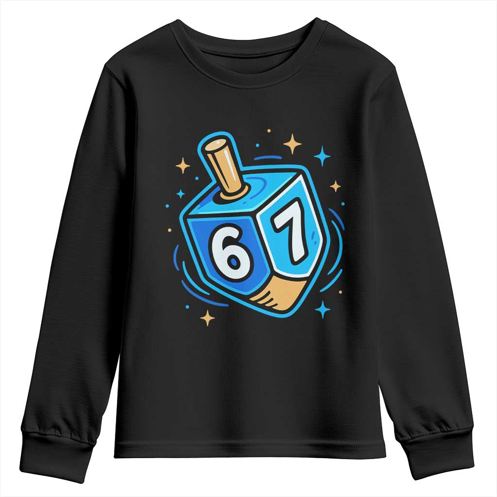 Funny 67 Hanukkah Dreidel Youth Sweatshirt Chanukah Star Of David - Wonder Print Shop
