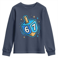 Funny 67 Hanukkah Dreidel Youth Sweatshirt Chanukah Star Of David - Wonder Print Shop