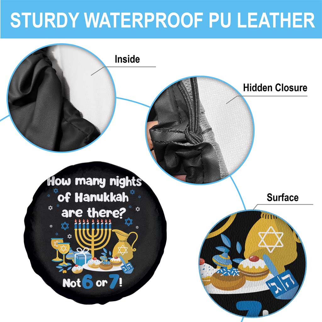 Funny 67 Hanukkah Spare Tire Cover How Many Nights Of Hanukkah Are There Not 6 or 7 - Wonder Print Shop